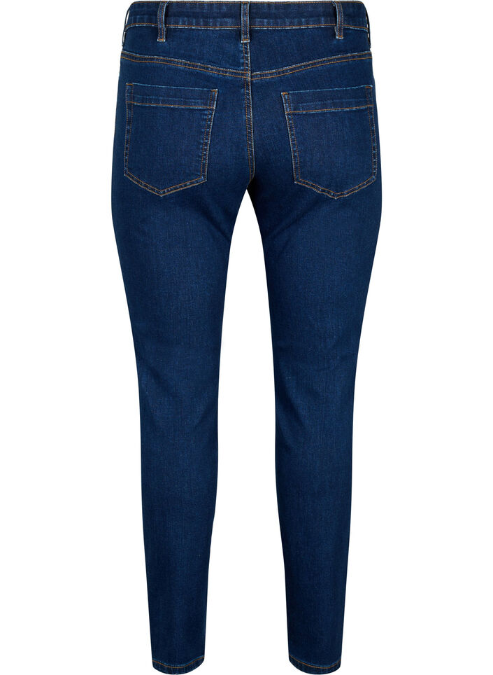 Slim fit Emily-farkut, joissa on normaali vy&ouml;t&auml;r&ouml;., Sininen, Packshot image number 1