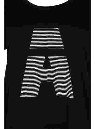 T-paita printillä treeniin , Black w. stripe A, Packshot image number 2