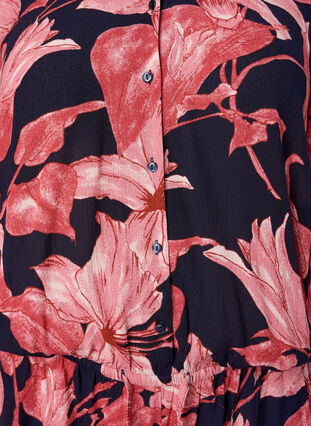 Viskoosista valmistettu haalari lyhyillä hihoilla, N. Sky Sketch Flower, Packshot image number 2