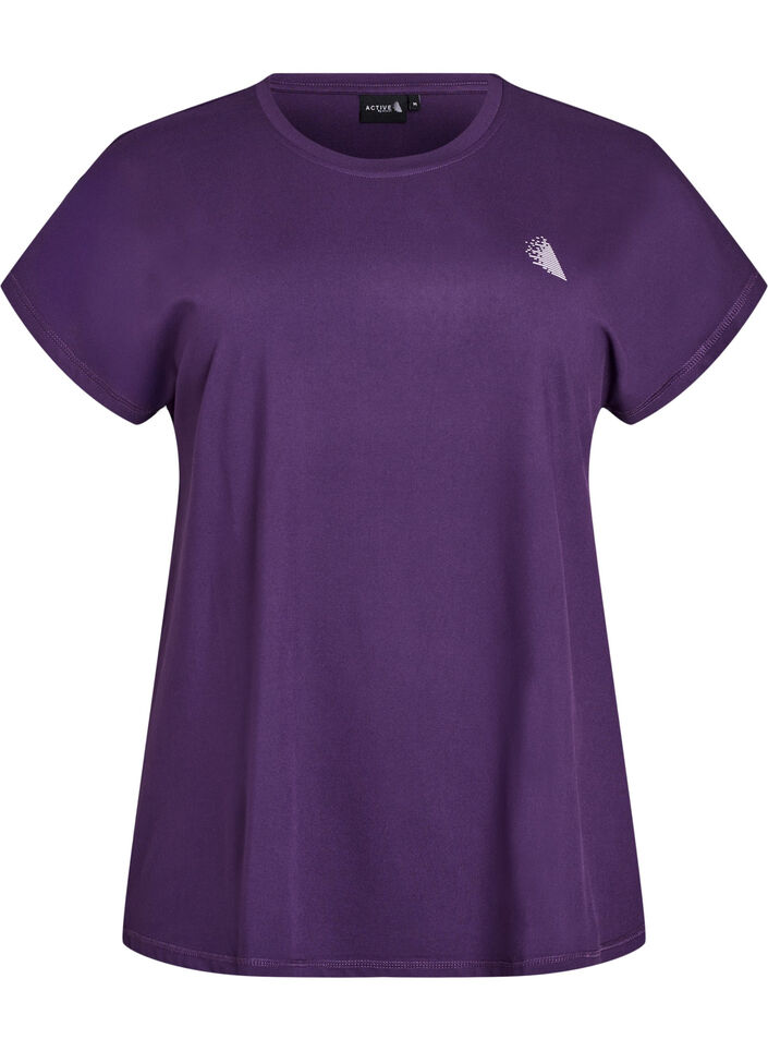 Yksiv&auml;rinen treeni-T-paita, Violetti, Packshot image number 0
