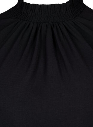 Yksivärinen smokattu pusero pitkillä hihoilla, Black, Packshot image number 2