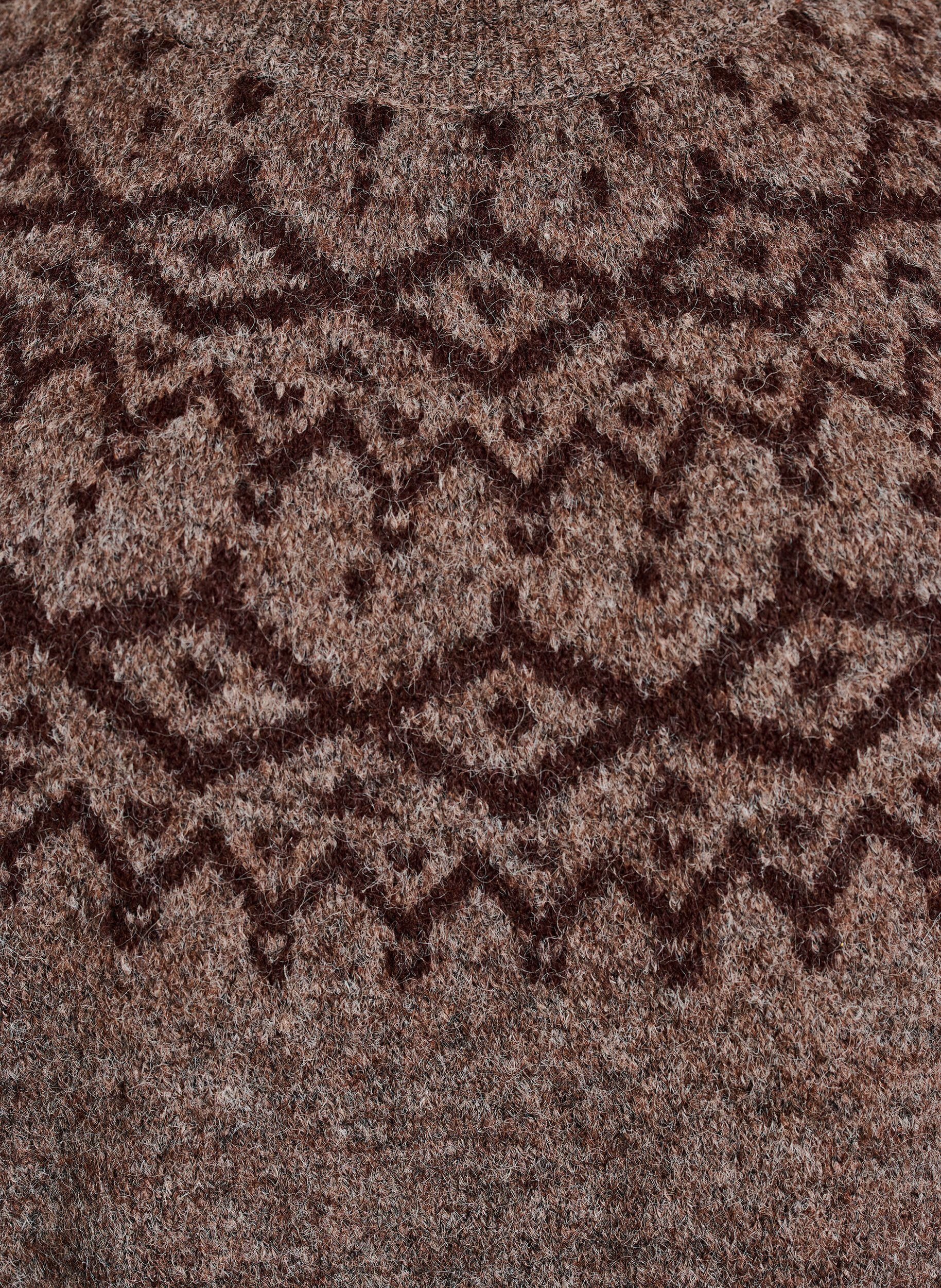 ZizziNeulemekko jacquard-kuviolla, Ruskea, Packshot image number 2