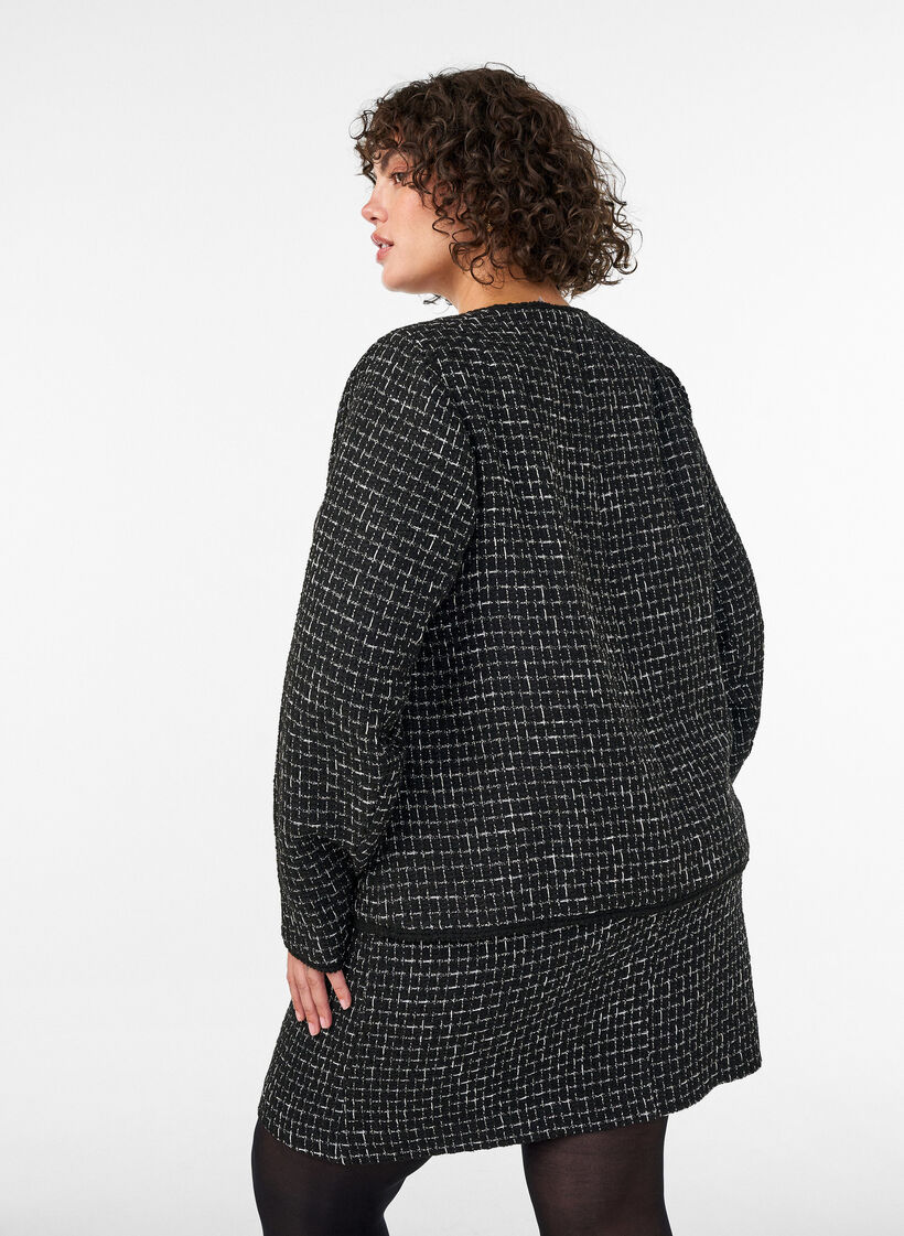 Boucl&eacute;takki kultaisilla napeilla, Musta, Model image number 2