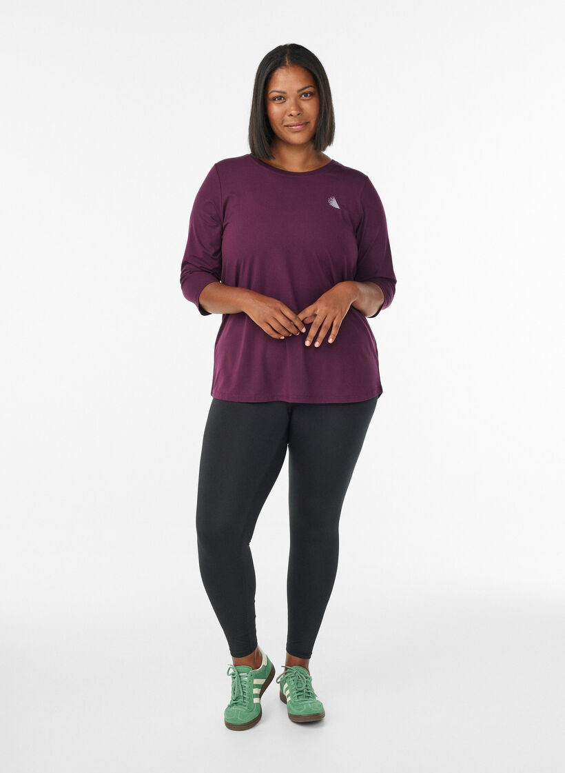 Treeniyl&auml;osa 3/4-hihoilla, Violetti, Model image number 1