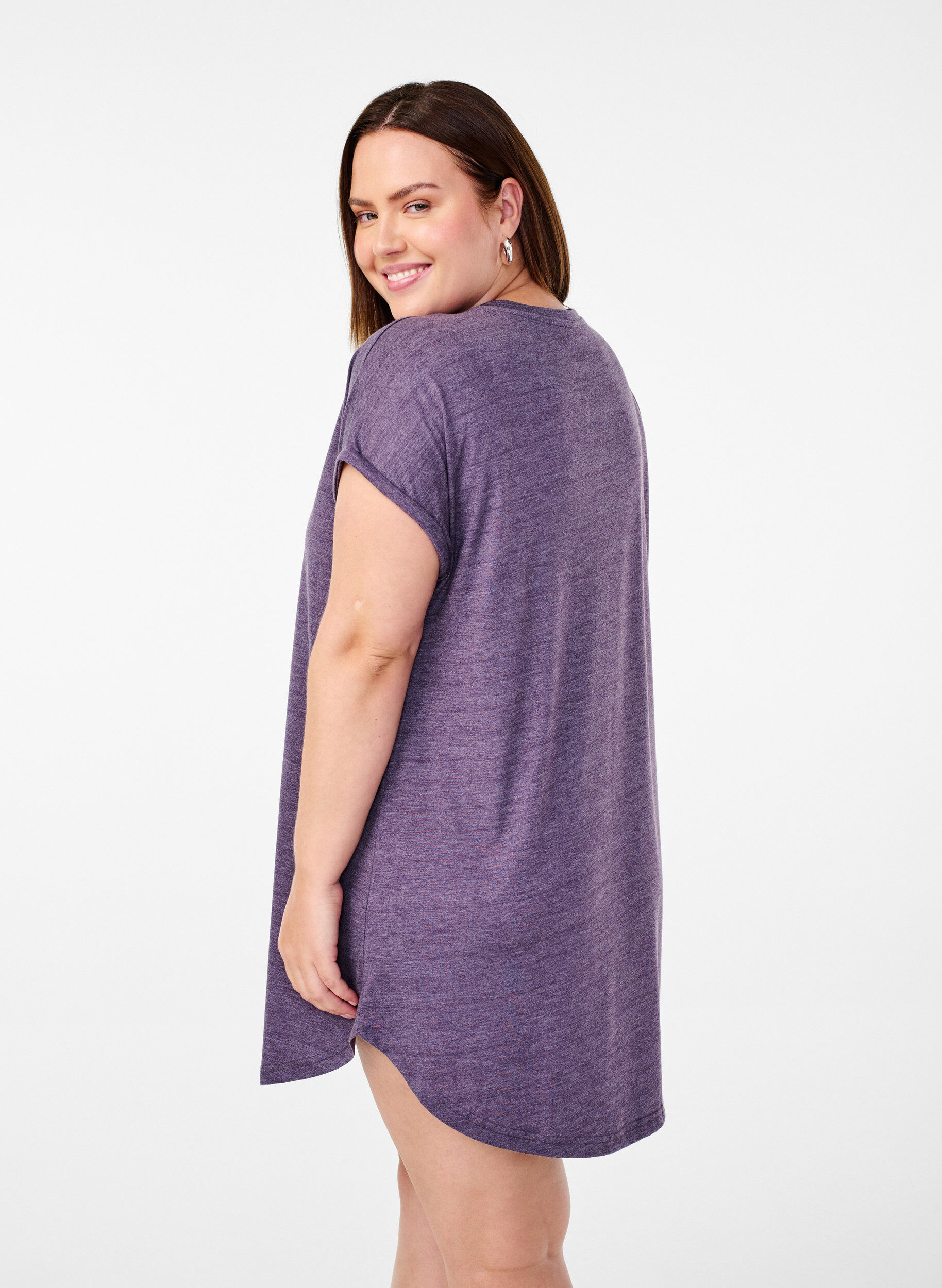 Zizzi Lyhythihainen y&ouml;paita tekstipainatuksella, , Model image number 2