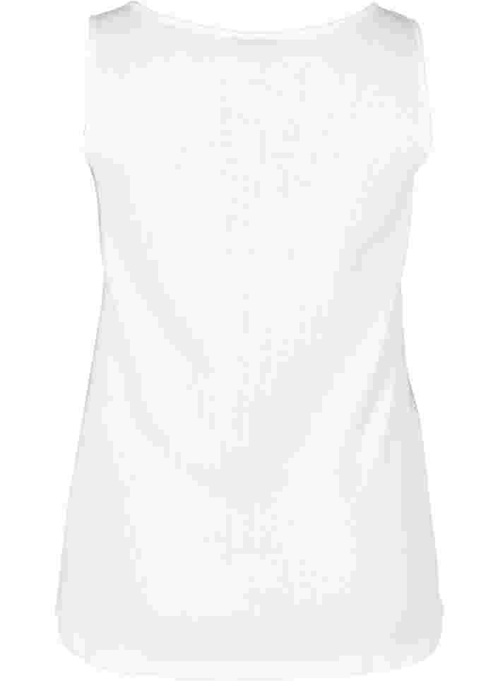 Toppi ribbimateriaalista pyöreällä pääntiellä, Bright White, Packshot image number 1