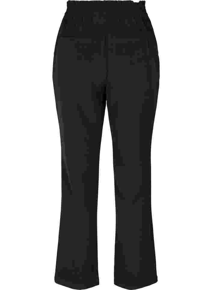 Yksiväriset housut leveillä lahkeilla, Black, Packshot image number 1