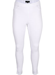 Korkeavyötäröiset jeggingsit, Valkoinen