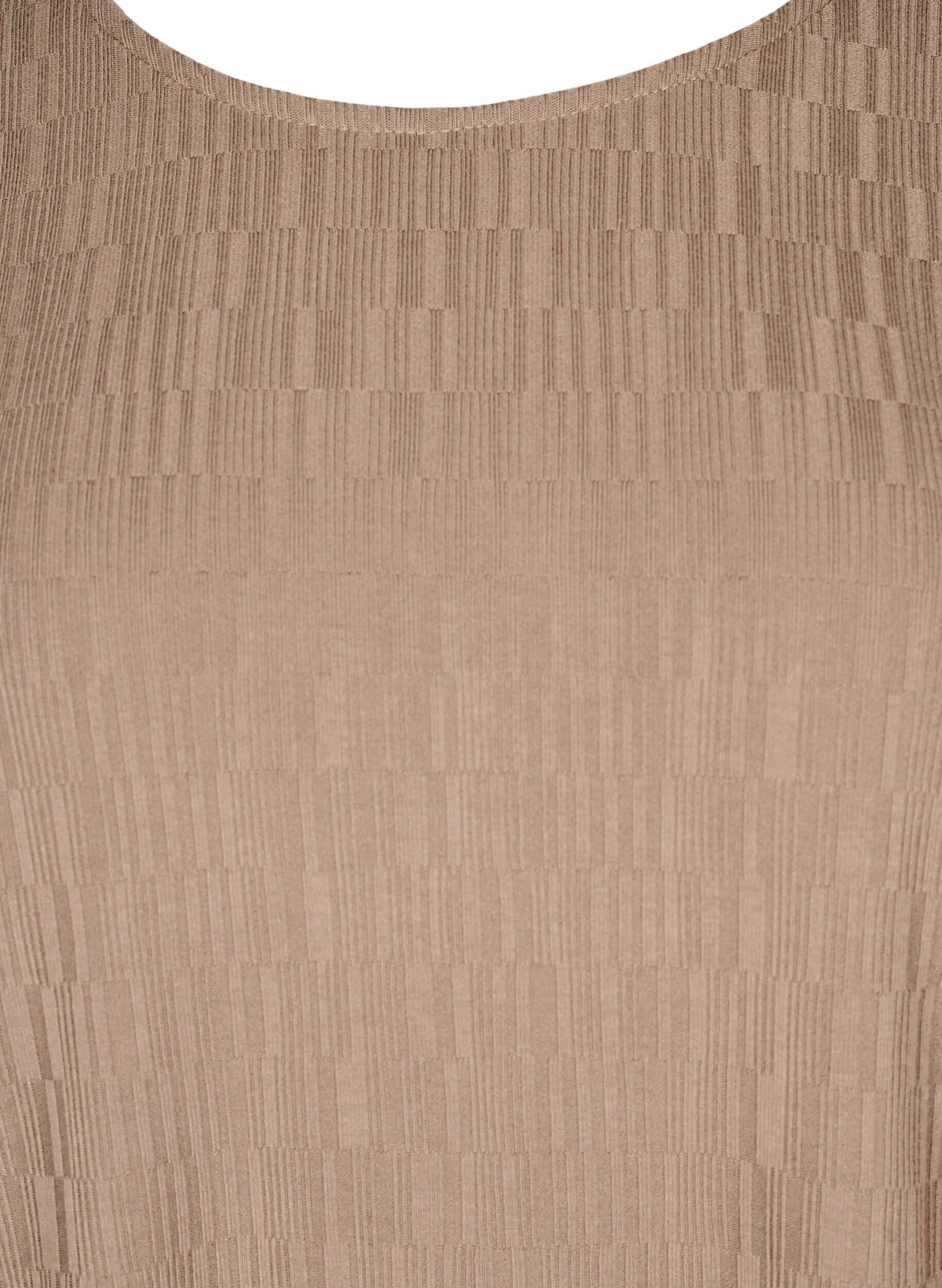 Zizzi Pusero tekstuurilla ja 3/4-hihoilla, Ruskea, Packshot image number 2