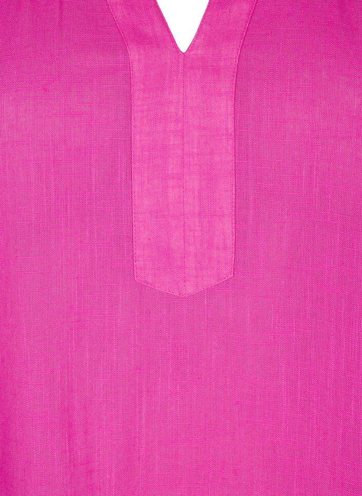 Puuvillainen tunika V-kaula-aukolla, Vaaleanpunainen, Packshot image number 2