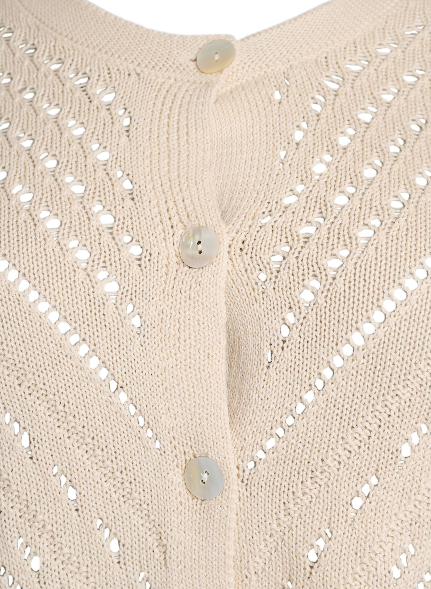 Zizzi Lyhyt neulottu neuletakki rei'itetyll&auml; kuviolla, Sandshell, Packshot image number 2