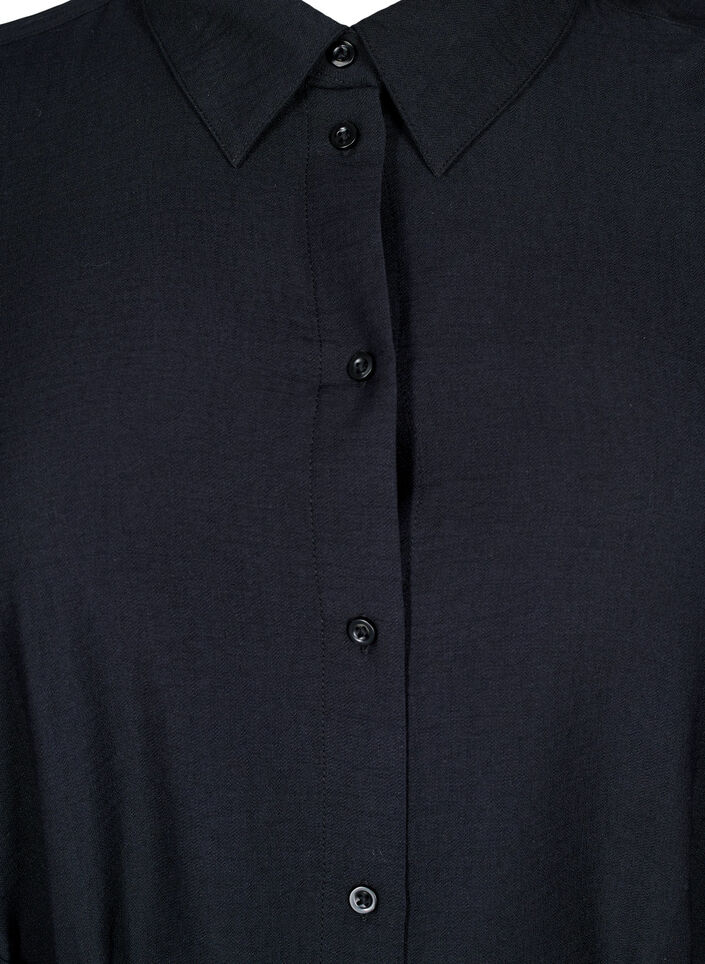 Paitamekko solmittavalla vyöllä ja pitkät hihat, Musta, Packshot image number 2