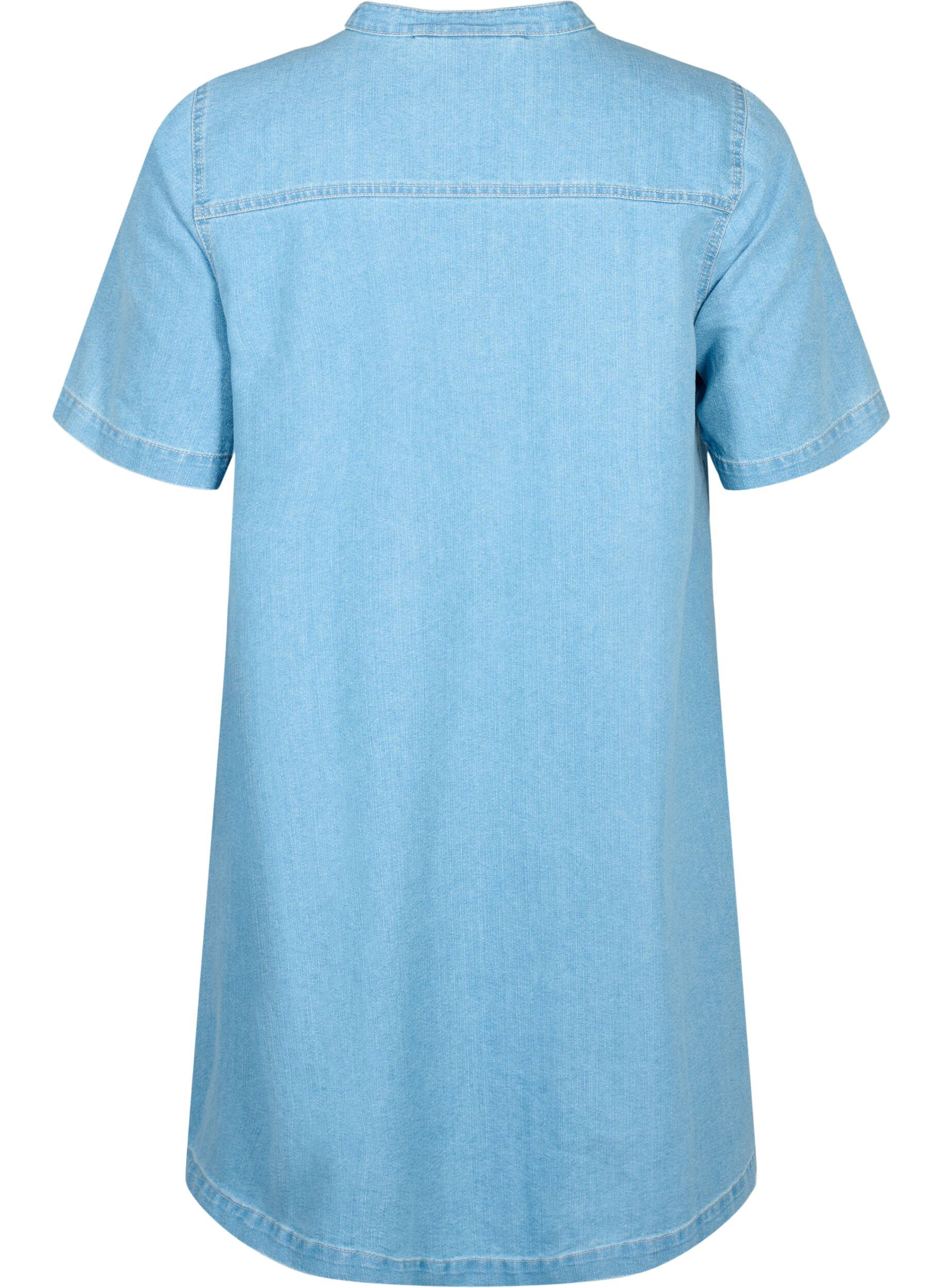 ZizziLyhythihainen A-linjainen farkkumekko, Light blue denim, Packshot image number 1