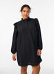 Lyhyt mekko r&ouml;yhel&ouml;ill&auml; ja kimalteella, Musta, Model image number 0