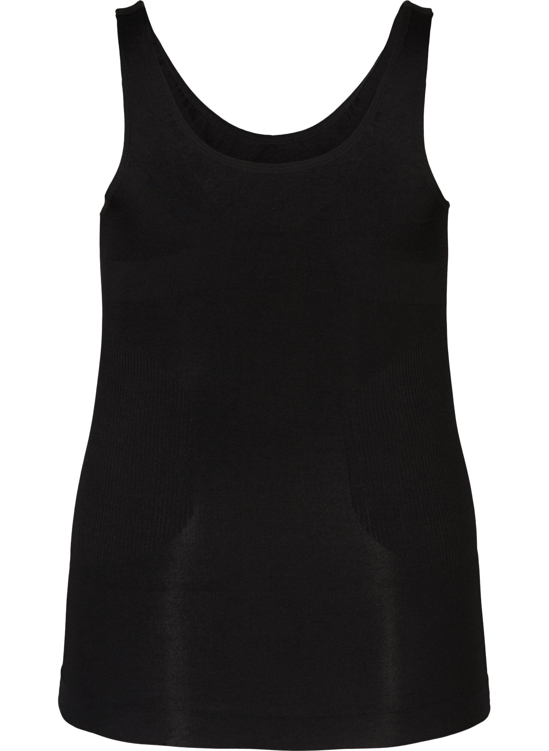 ZizziShapewear-toppi leveill&auml; olkaimilla, Musta, Packshot image number 1