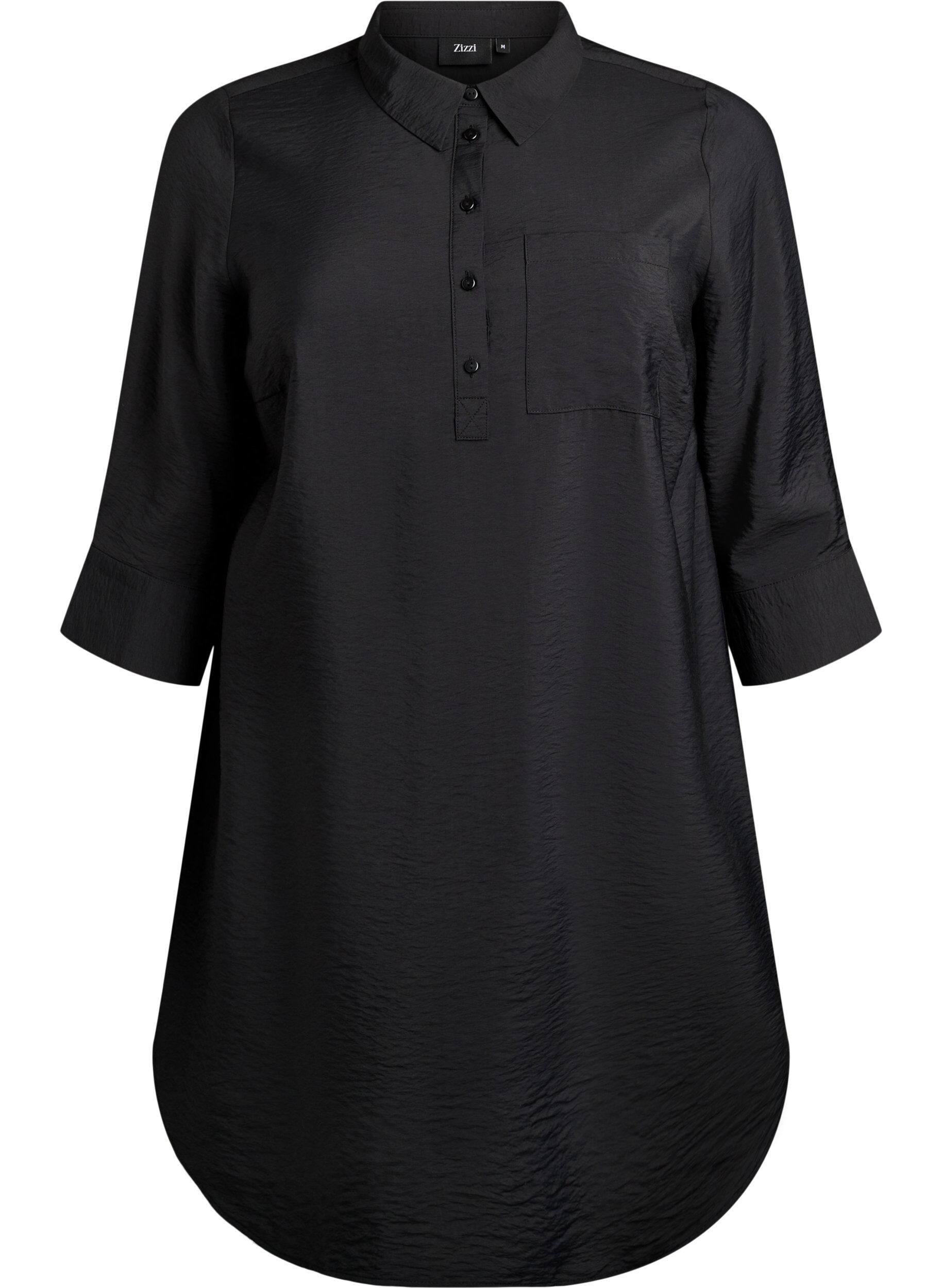 Lyhyt mekko kauluksella ja rintataskulla