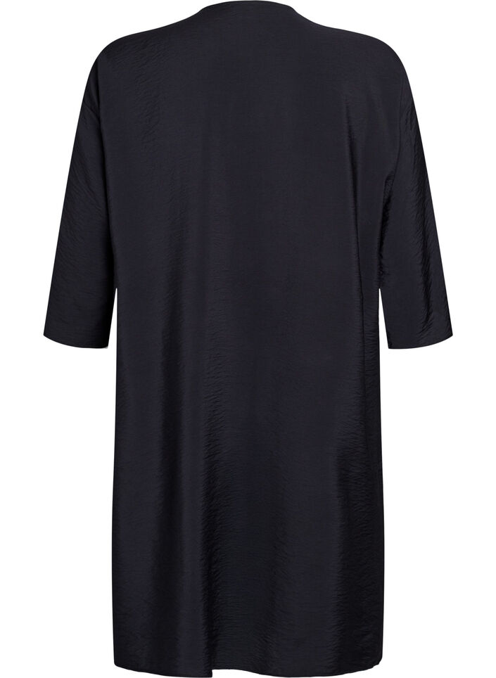 Viskoosikimono, ¾-mittaiset hihat, Musta, Packshot image number 1