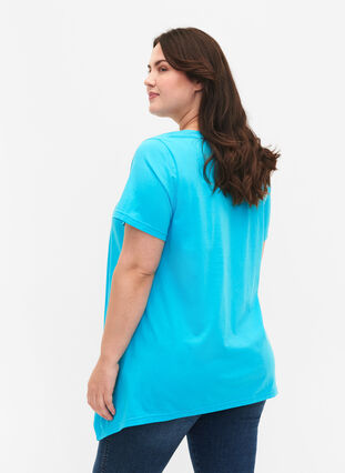 Lyhythihainen puuvillainen t-paita, Blue Atoll Sunshine, Model image number 1