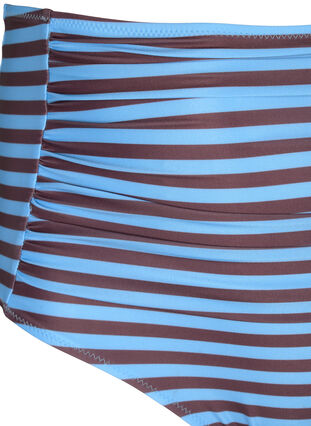 Korkeavyötäröinen raidallinen bikinien alaosa, BlueBrown Stripe AOP, Packshot image number 2