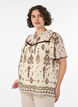 Pusero kuviolla ja virkatulla reunuksella, Beige, Model image number 0