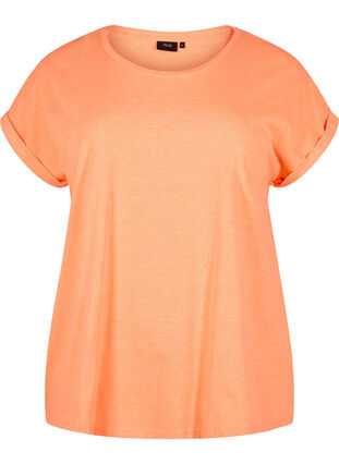Neonvärinen puuvillainen t-paita, Neon Coral, Packshot image number 0