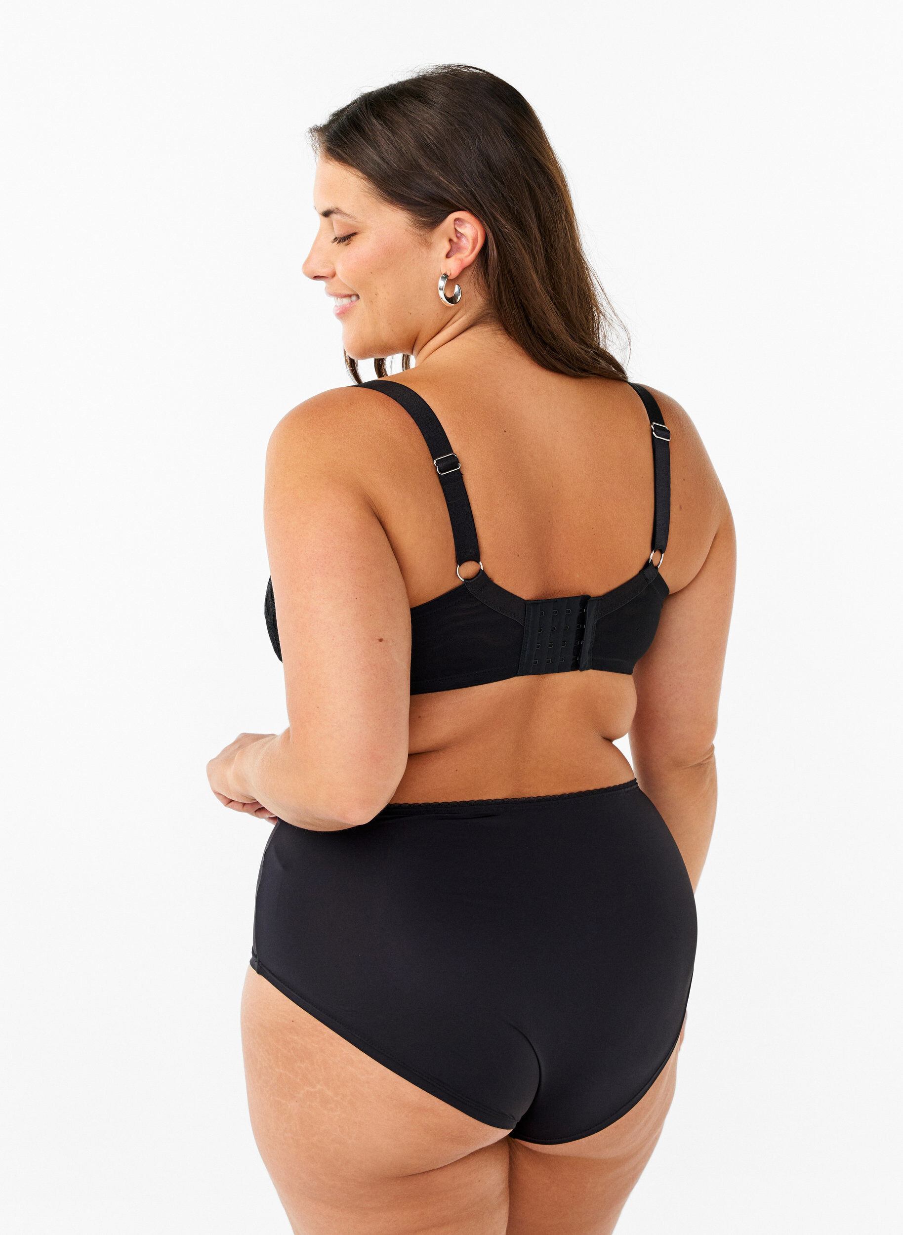 Zizzi Mikrokuituiset pikkuhousut pitsiyksityiskohdilla, Black, Model image number 1