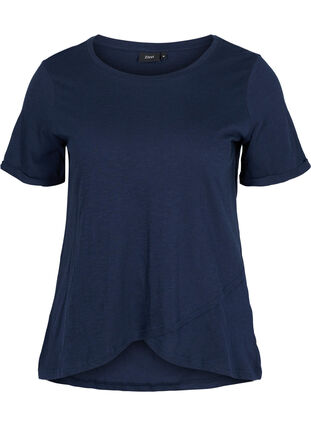Puuvillainen t-paita lyhyillä hihoilla, Navy Blazer, Packshot image number 0