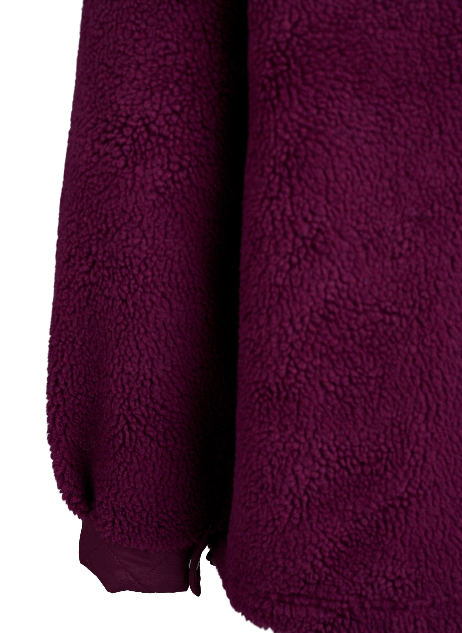 Zizzi Fleece-takki tikatuilla yksityiskohdilla, Punainen, Packshot image number 3