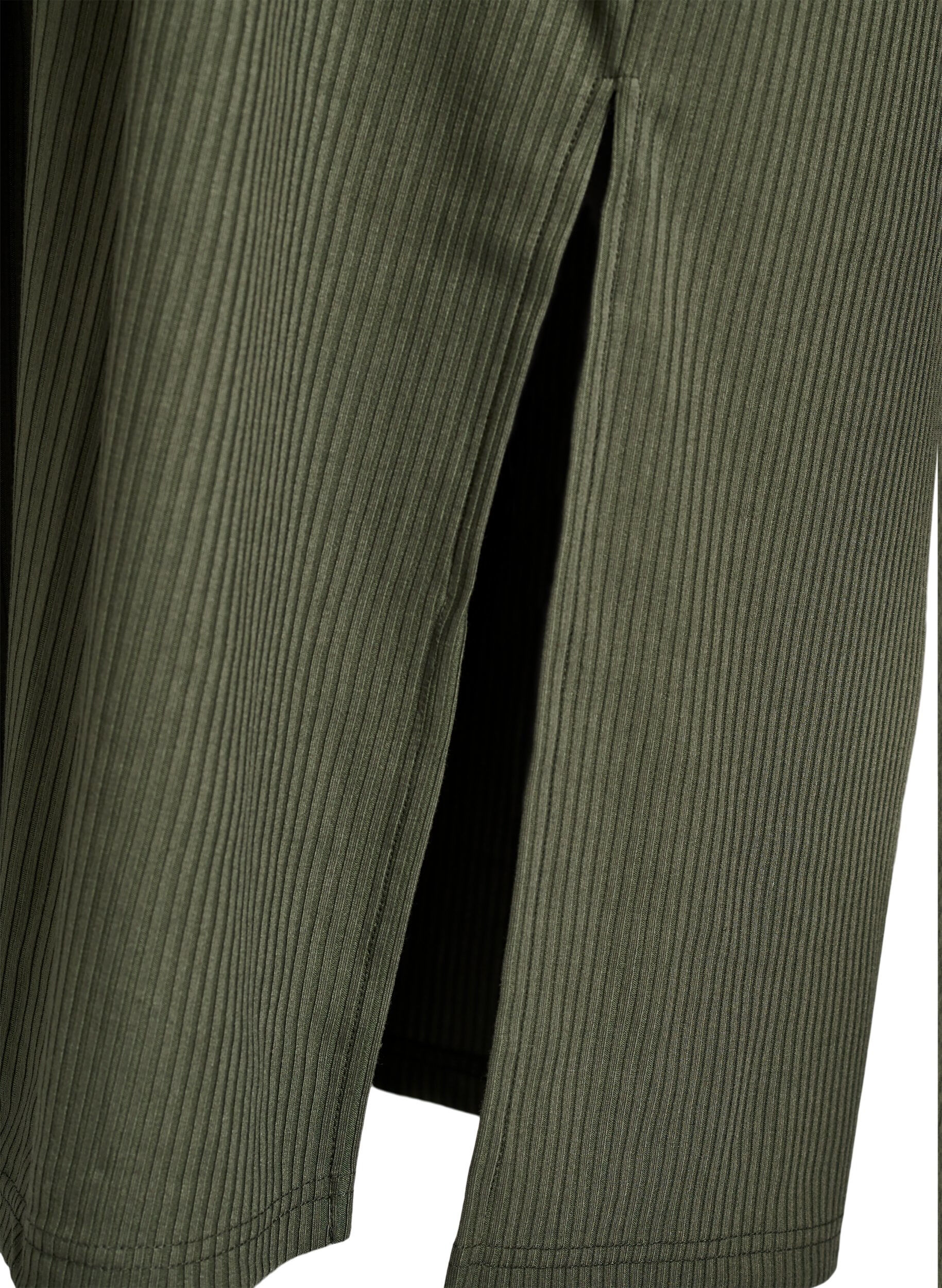 Zizzi Maximekko jersey-kankaasta kauluksella ja lyhyill&auml; hihoilla, Vihre&auml;, Packshot image number 3