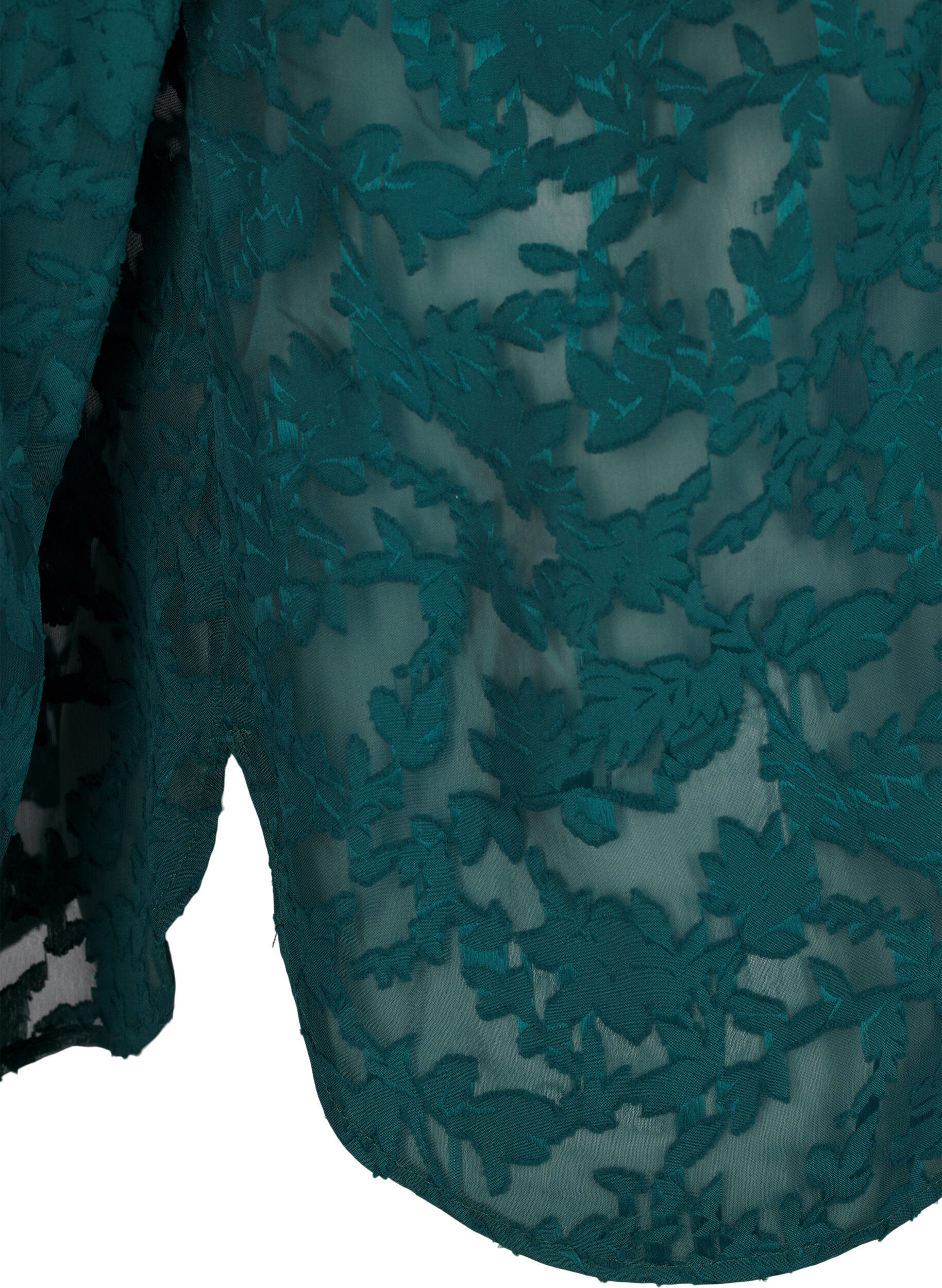 Zizzi Jacquard-paita napeilla, Rain Forest, Packshot image number 3