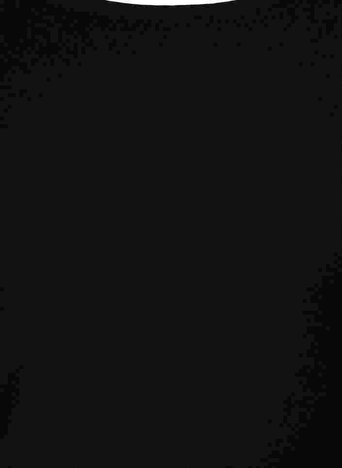 Yksivärinen mekko 3/4-hihoilla ja halkiolla, Black, Packshot image number 2