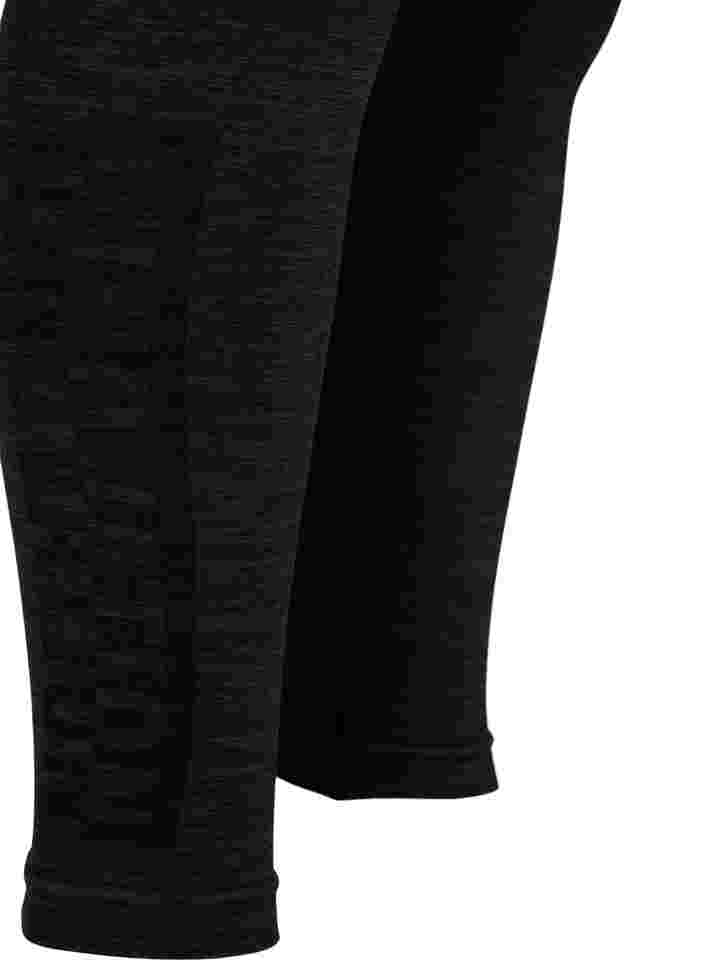 Meleeratut saumattomat kerrastohousut, Dark Grey Melange, Packshot image number 3