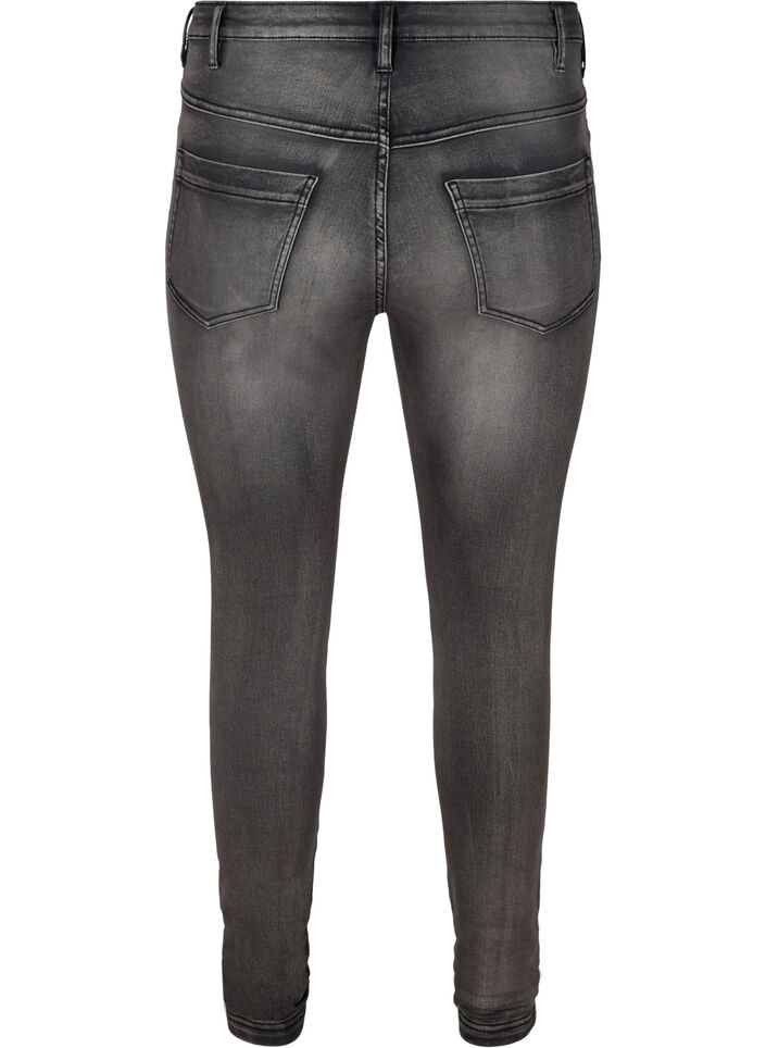 Super slim Amy-farkut korkealla vy&ouml;t&auml;r&ouml;ll&auml;, Dark Grey Denim, Packshot image number 1