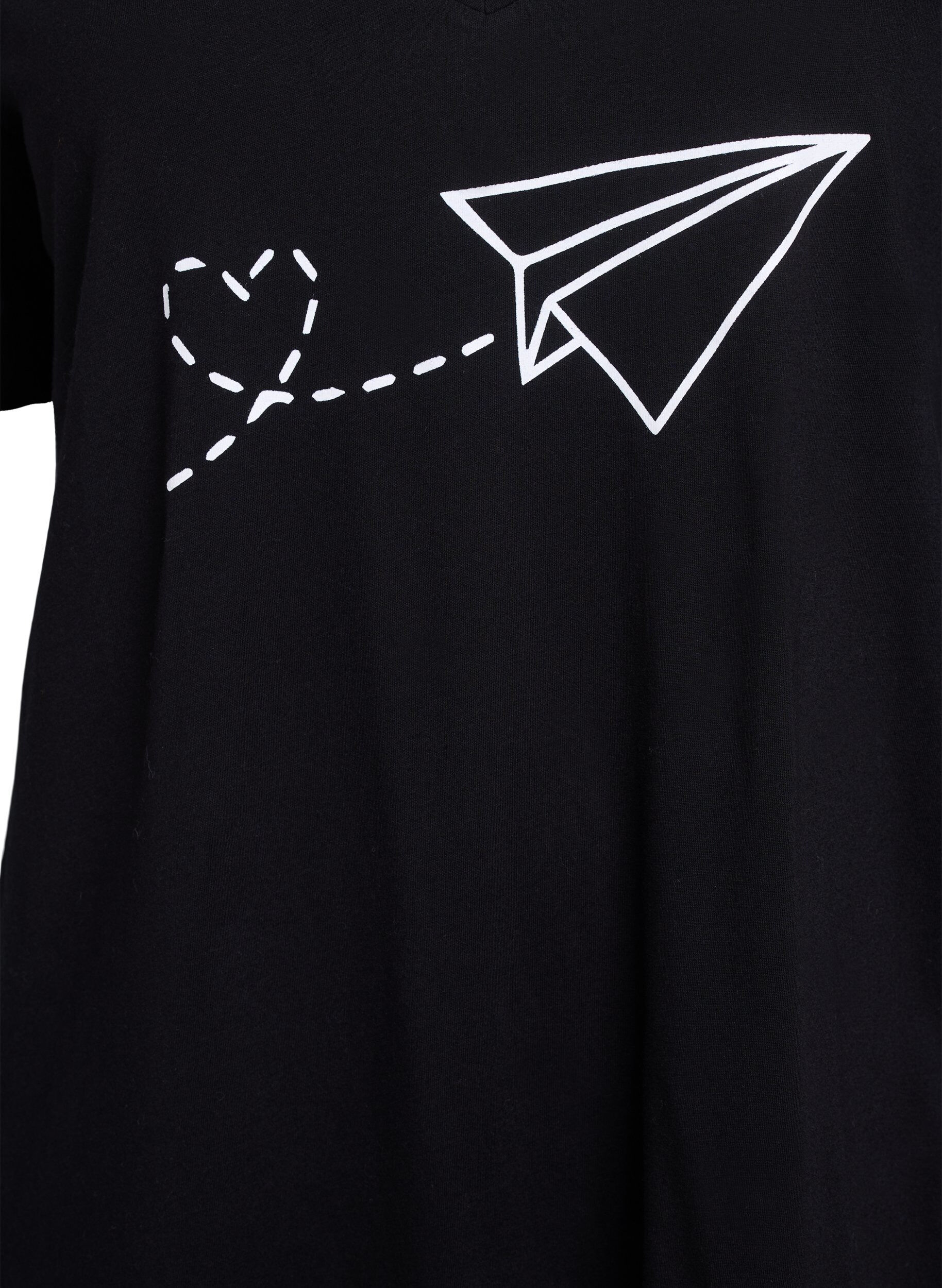 Zizzi Luomupuuvillasta valmistettu v-aukkoinen y&ouml;paita, , Packshot image number 2