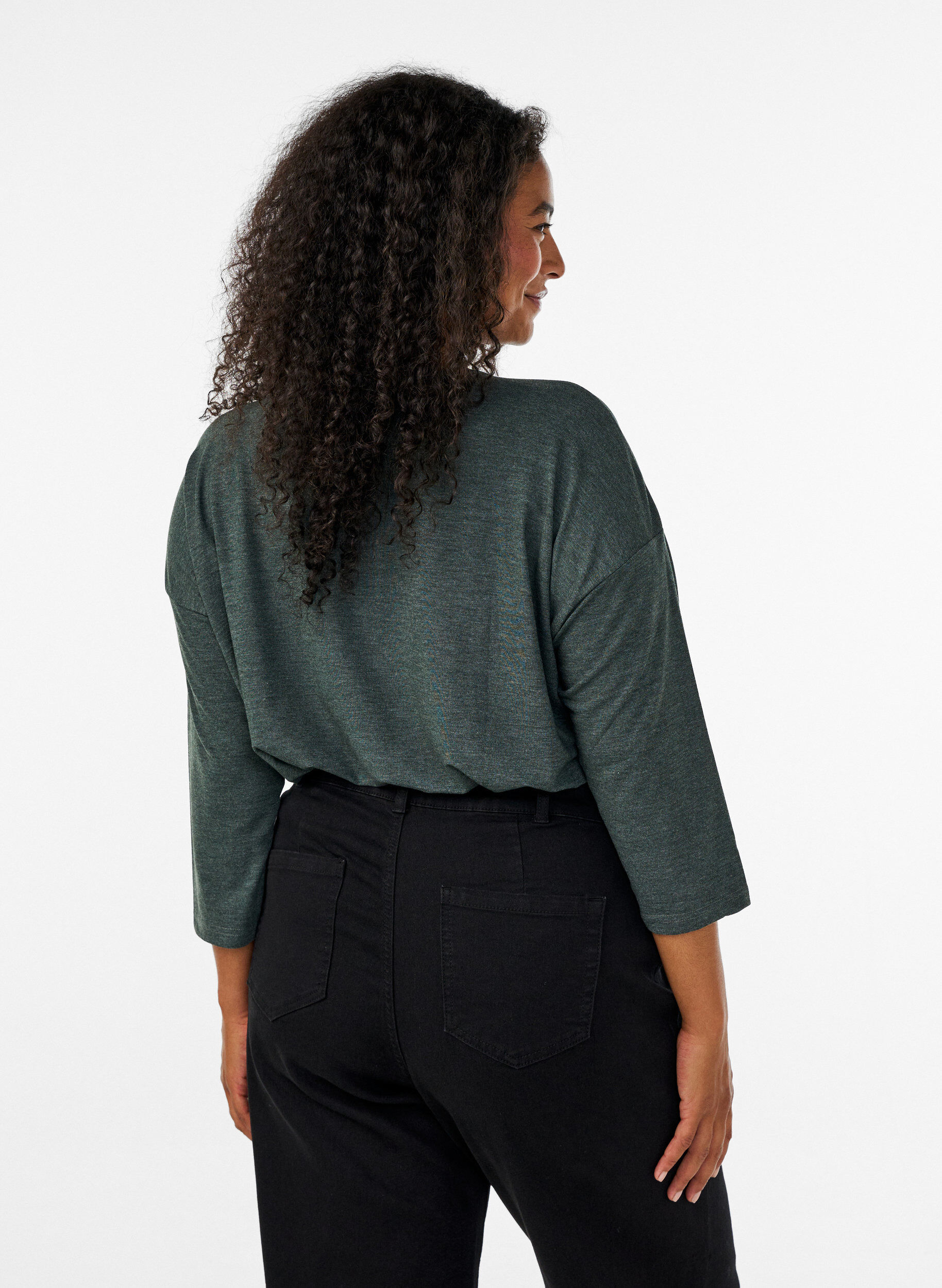ZizziJersey -pusero 3/4-hihoilla, Vihre&auml;, Model image number 2