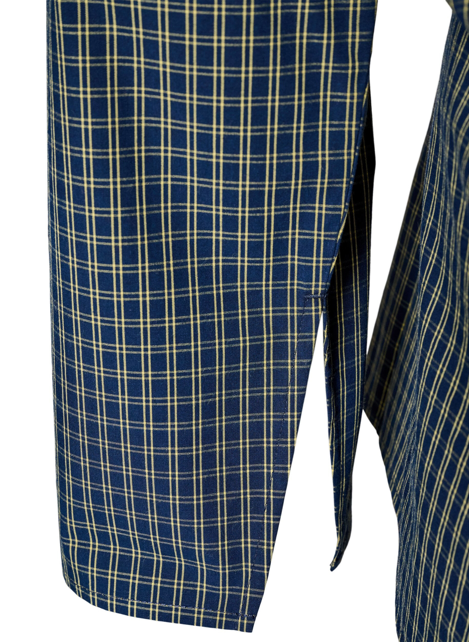 ZizziPuuvillapaita ruutukuosilla ja piilonappikiinnityksell&auml;, Sininen, Packshot image number 4
