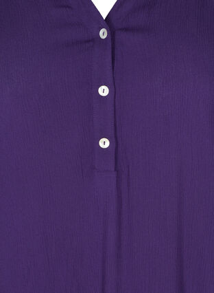 Viskoositunika V-pääntiellä ja napeilla, Purple, Packshot image number 2