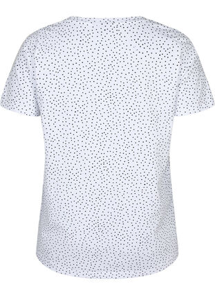 Puuvillainen T-paita pilkuilla ja v-pääntiellä, B.White/Black Dot, Packshot image number 1