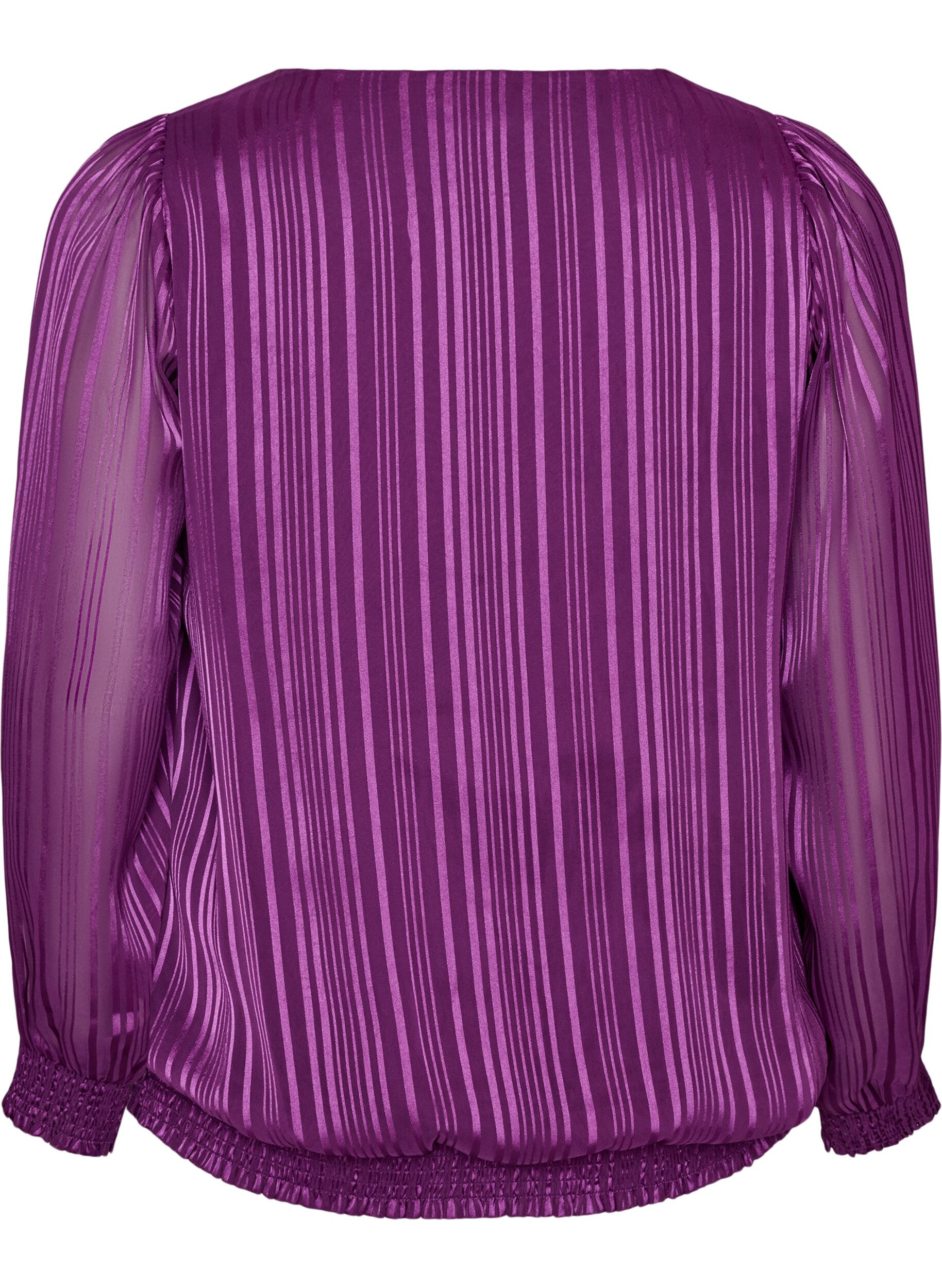 ZizziRaidallinen pusero pallomaisella muodolla, Violetti, Packshot image number 1