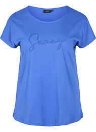 Väljä puuvillainen t-paita lyhyillä hihoilla, Dazzling Blue SUNNY