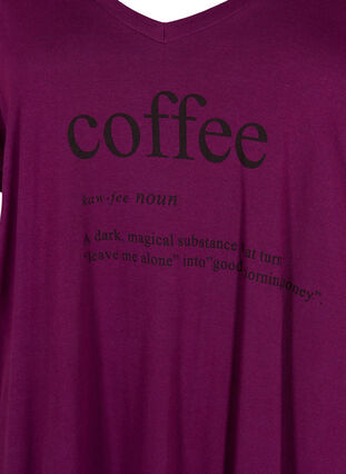 Puuvillainen yömekko painatuksella, D. Purple w. Coffee, Packshot image number 2