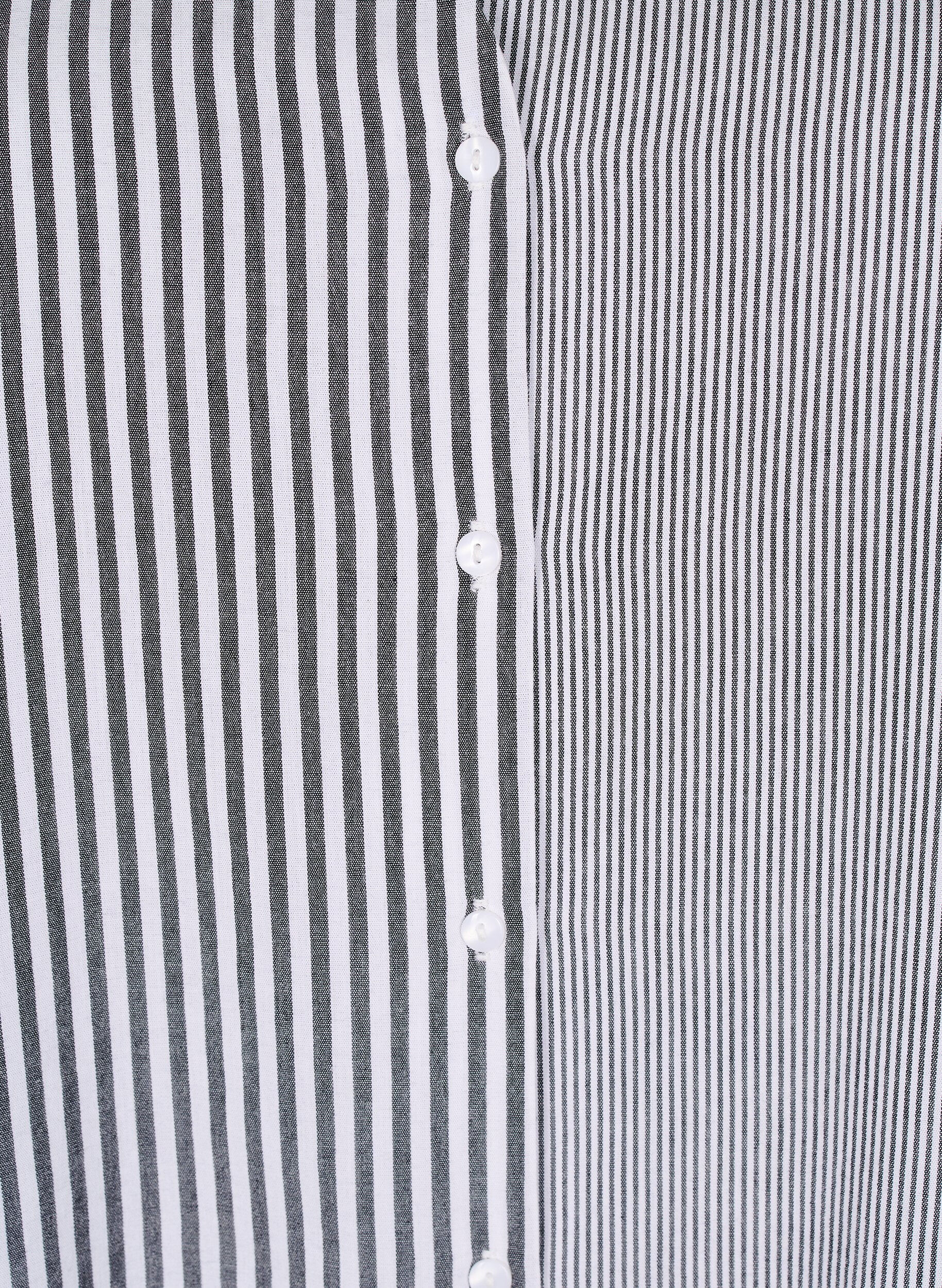 Zizzi Raidallinen tunika, &frac34;-mittaiset hihat, Musta, Packshot image number 2