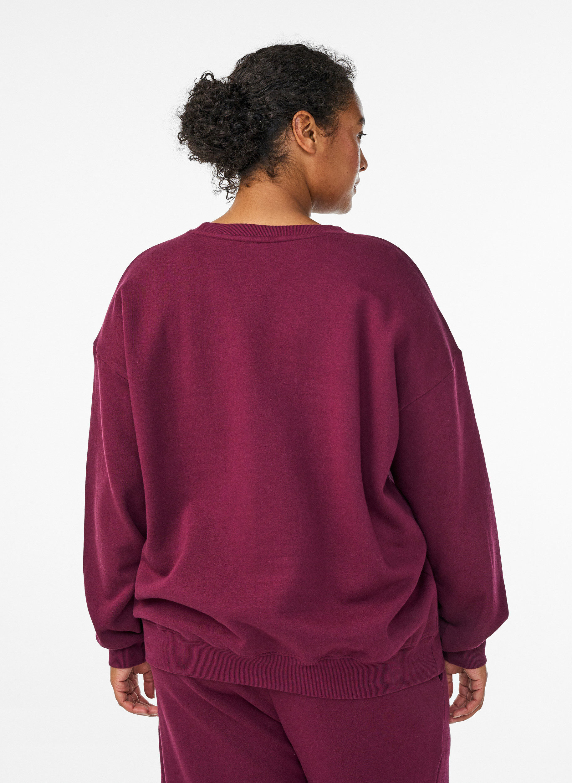 ZizziCollegepaita tekstiprintill&auml;, Tumma Bordeaux, Model image number 2