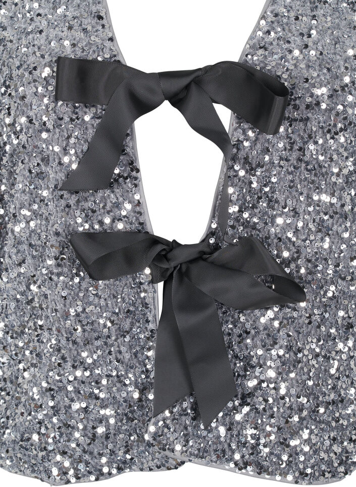 Paljettipaita solmimisnauhalla, Silver, Packshot image number 2