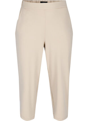 Yksiväriset culottes-housut taskuilla , Off White, Packshot image number 0