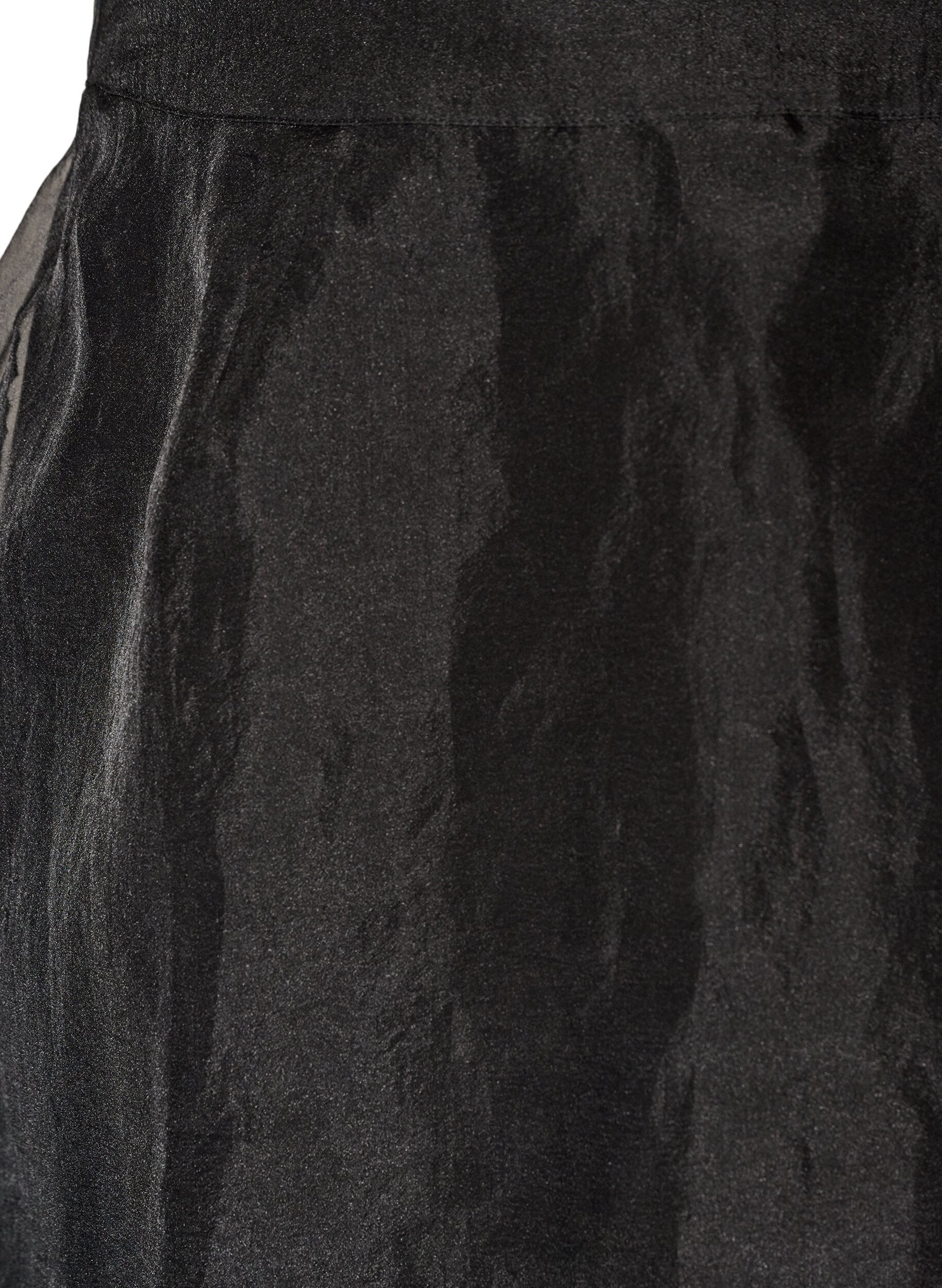 ZizziPitk&auml;t hameet organza-lookilla, Musta, Packshot image number 2