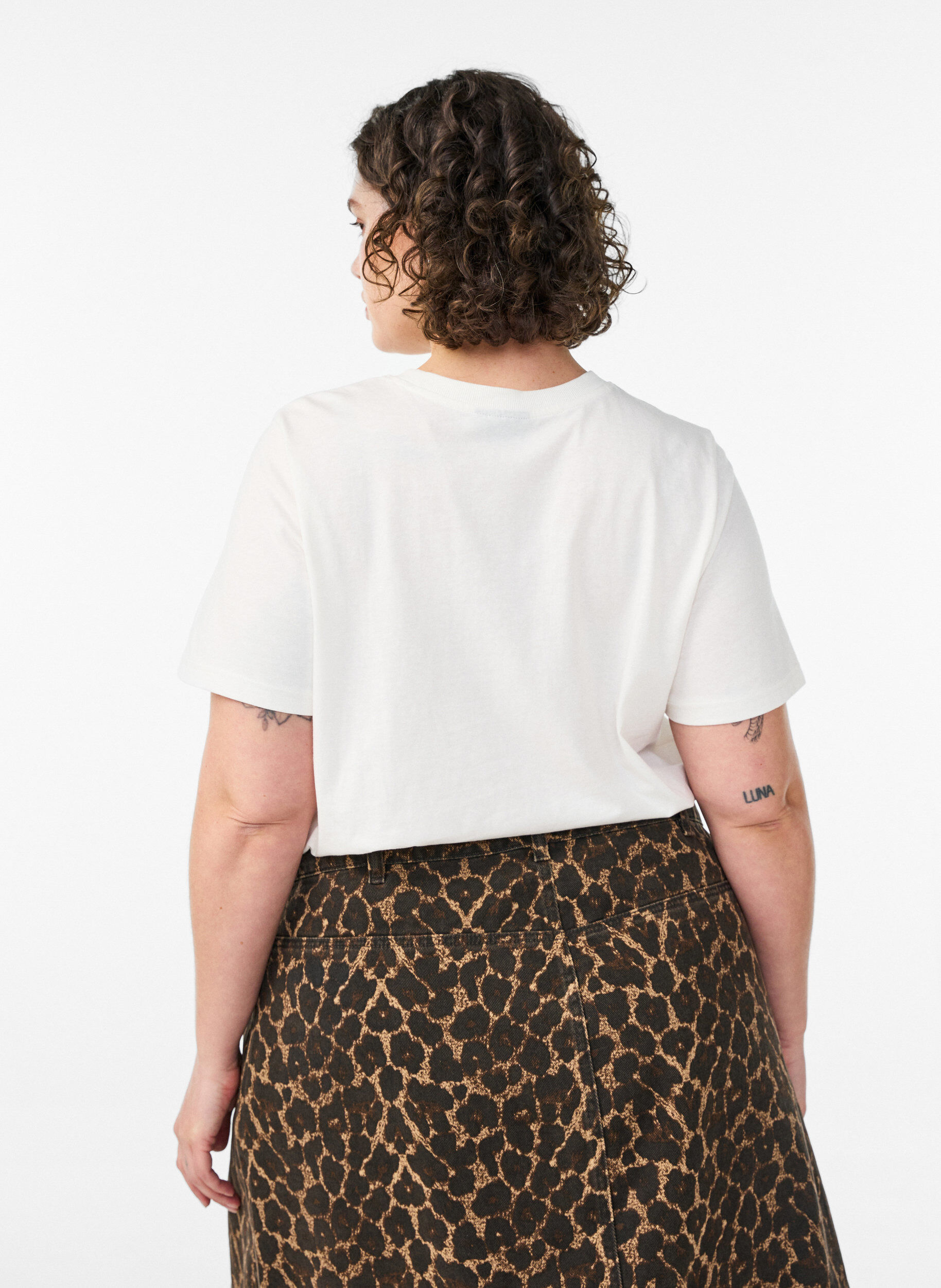 ZizziPuuvillainen T-paita printill&auml;, Valkoinen, Model image number 2