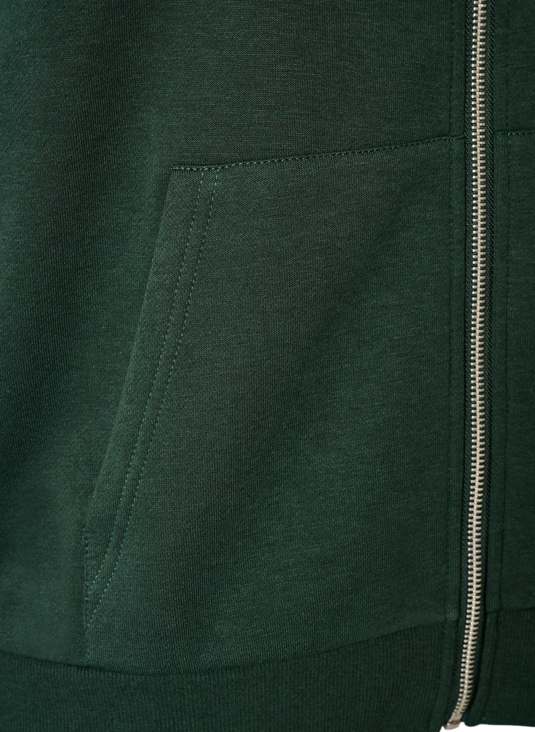 ZizziHupullinen collegepaita vetoketjulla ja taskuilla, Vihre&auml;, Packshot image number 3
