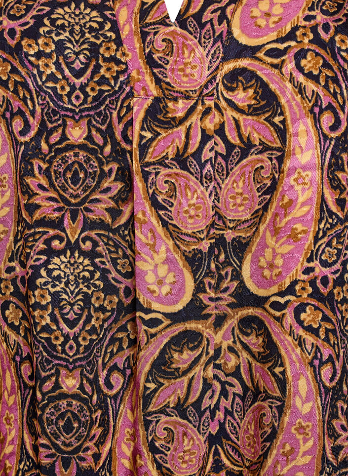 Paisley-kuosinen pusero ja 3/4-hihat, Sininen, Packshot image number 2