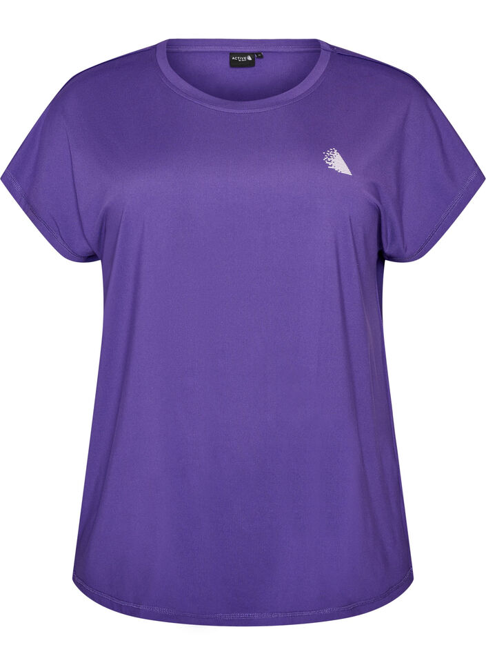 Yksiv&auml;rinen treeni-T-paita, Violetti, Packshot image number 0
